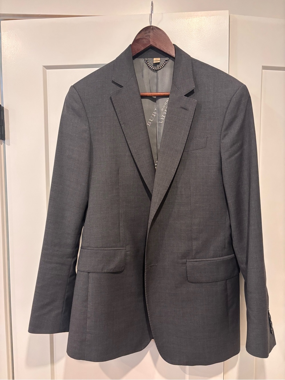 Burberry Gray Single-Breasted Men's Blazer